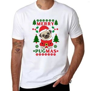Polo da uomo T-shirt Merry Pugmas Camicia con stampa animalier per ragazzi Abbigliamento uomo Magliette da uomo grandi e alte