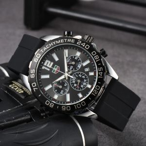 TAG AAA men Chronograph Six needles calendar Full Function Brand F1 Series Sports Fashion watch Stainless Steel Strap Automatic Designer Movement Quartz Watches 45