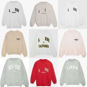 23SS ABANINES NEW NICHE WOMEN DESINER SWEATSHIRTファッションホットレターハンドエムーダー綿プルオーバークルーネックカジュアル汎用パーカーセーターのトレンド