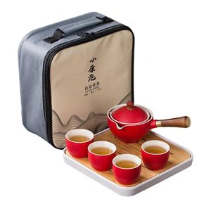 Su Şişeleri TeAware Çin Çay Set Infusers Gevşek Gong Fu için 360 rotasyon yapımcısı ve Infus 231216 ile taşınabilir çaydanlık seti