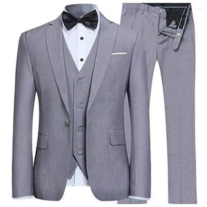 Erkek takım elbise özel yapımı elbise ince uygun bir düğme erkekler blazer damat sağdı sağkanı smokin (ceket yelek pantolon) kostüm homme terno