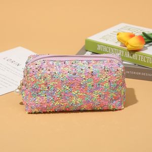 Paillette-Kosmetiktaschen für Pinsel, Lippenstifte, Foundation, farbenfrohe, modische, glitzernde Make-up-Tasche, tragbare Reise-Aufbewahrungstaschen mit hoher Kapazität