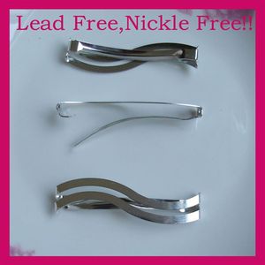 20st Silver Finish 6 0cm 2 35 S Form Filigree Flat Metal Snap Hair Barrettes At Lead Nickle DIY Hårtillbehör239Z