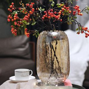 Vases Creative Vase Light Luxury Ice Crack Glass Transparent Flower Pot Living Room Home Decor Handicraft Decoration