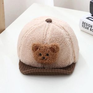 Ball Caps 3D Baby Hat Autumn Winter Cotton Boys Girls Baseball Cap High Quality Cartoon Bear Warm Hats For Infant Kids 5-24 Month