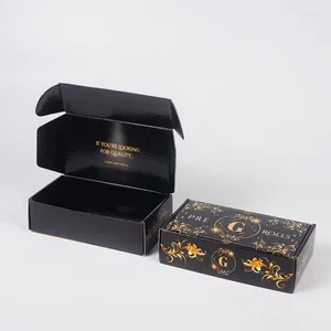 Jewelry Pouches Custom Mailing Box Black Paper Packaging E Flute Corrugated Board Mailer Boxes