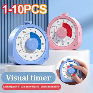Kitchen Timers 1-10pcs 2 In 1 Visual Timer Desk Countdown Clock 60 Minute Countdown Timer Time Management With Silent Operation For Teaching 231216