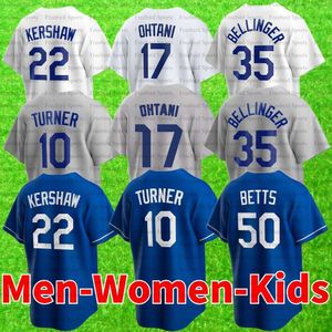 Maglia da baseball Mookie Betts Freddie Freeman Clayton Kershaw 17 Shohei Ohtani Cody Bellinger Justin Turner Julio Urias Trevor Blu Uomo Bambino