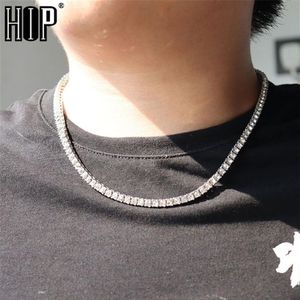 Hip Hop 5mm 2st Mens Iced Out Tennis Chain Halsband 1 Row Choker Bling Crystal Necklace For Men smycken 220218228a