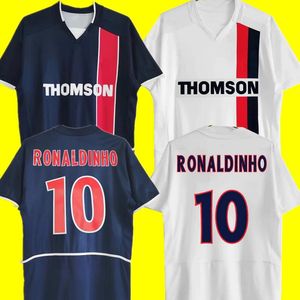 Maillot de Foot Paris Jerseys 10 Ronaldinho Chulapa Luiz 2002 2003 camisa de futebol retrô