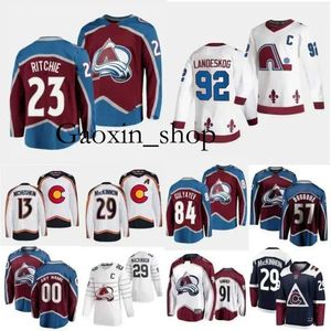 Gaoxin 2023 Reverse Retro Avalanche Jersey Hockey Calum Ritchie Nathan Kinnon Mikko Rantanen Keith Kinkaid Pavel Francouz Justus Annunen Samuel