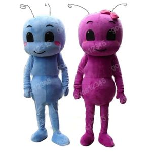 azul / rosa formiga vermelha trajes de mascote de Natal personagem de desenho animado terno personagem carnaval Natal Halloween adultos tamanho festa de aniversário roupa ao ar livre