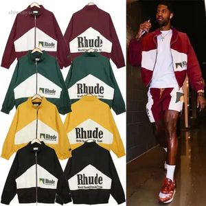 American Letterman Jackets 23 Rhude Mens Varsity Y2k Vintage Baseball Letterman Jacket Womens Embroidered Coat Available in a Variety