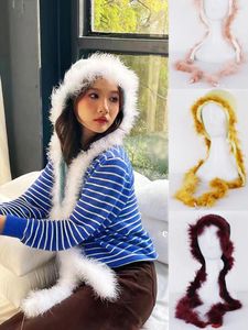 Berets 2024 Braid Fur Manto Quente Retro Mulheres Chapéu de Inverno Earflap Bomber Flap Cap Trapper Malha Masculina