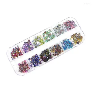 Decorações de arte de unhas 1 conjunto de strass 3D colorido redondo mix lágrima coração adesivo gemas E1YD