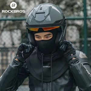 Cappellini da ciclismo Maschere ROCKBROS Sciarpa da ciclismo Cappello caldo invernale Antivento Maschera a pieno facciale Copricapo Bici Fodera per casco da motociclista Bandana Velluto 231216