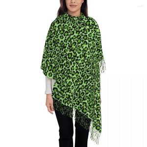 Ethnic Clothing Custom Printed Green Leopard Cheetah Skin Scarf Women Men Winter Warm Scarves Animal Shawls Wraps