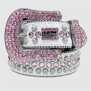 BB Simon Belt BB Belt Luxury Strap Men Kvinnor Rhinestones Designer Belt Western Bling Bling Crystal Diamond Studded B 996
