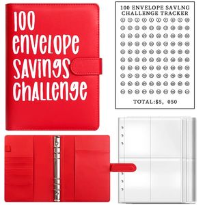 Wholesale 100 Envelope Challenge Binder Couple Challenge Sheets Event Notepad PU Leather Binder Notebook Money Envelopes For Offices Home Computadora Portatil