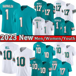 Zszyte Tyreek Hill Tua Tagovailoa Football Jersey Jaylen Waddle Jalen Ramsey Dan Marino Jalen Ramsey Miamies Bradley Chubb Dolphines Jevon Holland Xavien Kids Kids