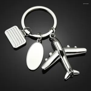 Keychains 100pcs/lot 2023 Zinc Alloy Airplane Metal Plane Keyrings For Airline Gifts Custom LOGO