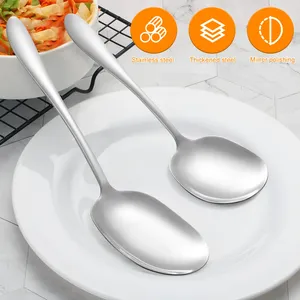 Colheres de metal suprimentos de cozinha servindo salada arroz de aço inoxidável macarrão gigante ocidental