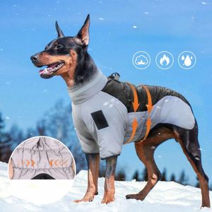 Hundkläder XL-6XL Vinter varma kläder för Lagre-hundar Reflekterande vindtät vattentät storjacka
