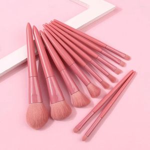 Pennelli per trucco 11 pezzi Set rosso Professionale per capelli naturali Ombretto Fondotinta in polvere Blush Evidenziatore Kit di pennelli Strumento per il trucco