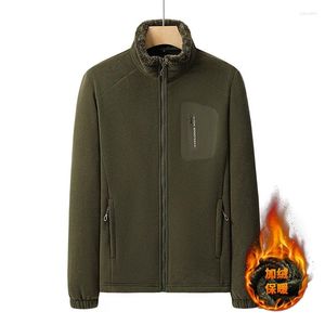 Jaktjackor män kvinnor höst vinter varm fleece jacka utomhus vandring sport vindbrytare kappa 5xl plus size cardigan foder