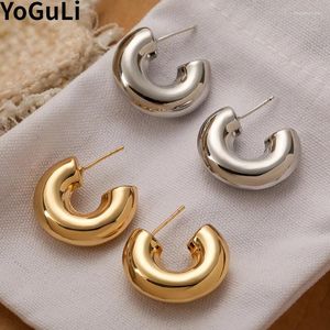 Hoop Earrings Modern Jewelry 925 Silver Needle Cool Design Thick For Girl Women Party Celebration Gift Accessories