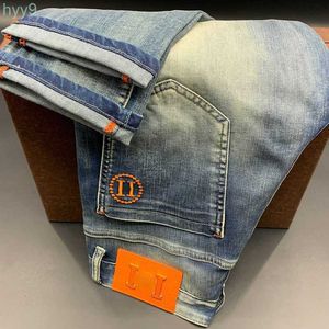 Men's Jeans Higher Version Casual Trousers Designer Pants Letter Embroidery Fashion Button Shorts