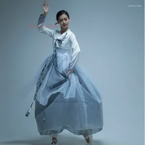 Roupas étnicas 2023 National Dance Wear Hanbok Coreano Tradicional Traje Folk Vintage Performance Performance Chiffon Vestido