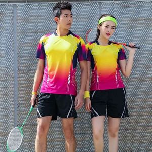 Camisetas ao ar livre Camiseta de tênis para mulheres / homens shorts de badminton Kits de camisa de tênis de mesa tenis femenina equipe uniformes esportivos 1817 231216