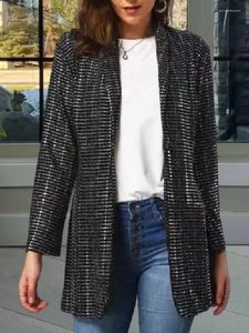 Kombinezony damskie Eleganckie Blazers Coats Long Rleeve Streetwear Kurtki w stylu francuskim Slim Party Solid Lapel moda 2024 Wiosenne lato