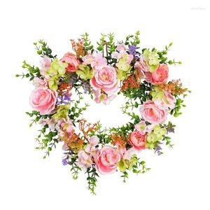 Dekorativa blommor Alla hjärtans dag älskar Garland kinesisk rosa rosesimulering bröllopsdekoration hänge baby krans