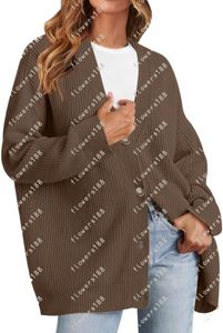 Suéteres femininos cardigan feminino suéteres 2023 outono aberto frente oversized botão v pescoço solto macio malha outwear