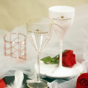 Şarap Gözlükleri 265ml Chandon Plastik Bira Kupası Kırmızı Şeffaf Set Stemware Bar Partisi Malzemeleri 231216