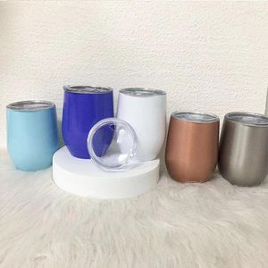 Water Bottles Wholesale 12oz Wine Tumbler Beer Mugs With Lids Stainless Steel Glass Egg Shaped Vacuum Insulated For Party Gift