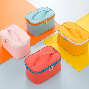 Sacos cosméticos de grande capacidade bonito PU maquiagem organizador de viagem bolsa de higiene feminina kits à prova d'água