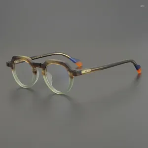 Óculos de sol Wyt Homens Handmade Matte Cor Acetato Óculos Quadro Redondo Retro Designer Óptico Óculos Mulheres Miopia Prescrição Eyewear