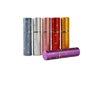 5 ml atomizer parfymflaska tom bärbar påfyllningsbar flytande kosmetisk förpackning glas inner tank metall aluminium doft containrar dim spray flaskor