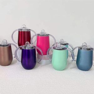 Su Şişeleri Toptan Sippy Cup 10oz Bebek Süt Şişesi Sapta Paslanmaz Çelik Tumbler Yalıtımlı Yalıtımlı Çevre Dostu Çocuklar için Hediye