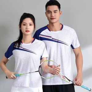Camisetas ao ar livre Quick Dry Tênis Badminton T-shirt Uniforme Homens Mulheres Manga Curta Camisa Esportiva Verão Ping Pong Voleibol Tênis de Mesa Jersey 231216