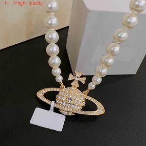 British new designer fashion women's necklace pendant Hot planet Saturn Pearl necklace satellite collarbone chain punk