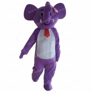 Newest Purple Elephant Mascot Costume Carnival Unisex Outfit Christmas Birthday Party Outdoor Festival Dress Up Promotional Props Holiday Celebration