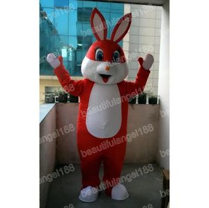 Halloween vermelho coelho mascote trajes de alta qualidade tema dos desenhos animados personagem carnaval adultos tamanho roupa festa de natal terno para homens mulheres