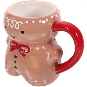 Wine Glasses Coffee Tea Mug Gingerbread Ceramic Drinking Mugs Gift Christmas Cup Latte