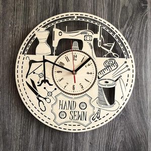 Wall Clocks Sewing Clock Made Of Wood Decorate Your Home With Modern Art Reloj De Pared 3d Farmhouse Decor