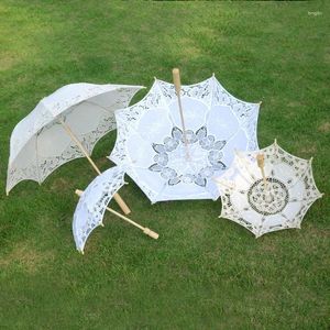 Parasol parasol koronkowy parasol ślub biały ślub ślubny panna młoda vintage haft haft po pofifice śluby czyste ozdoby