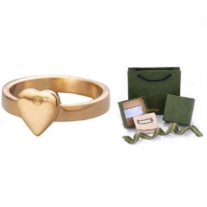 Anello di design love Women Heart Band Rings for Womens Mens Gioielli Luxury Fashion Oro Oro Colore d'argento